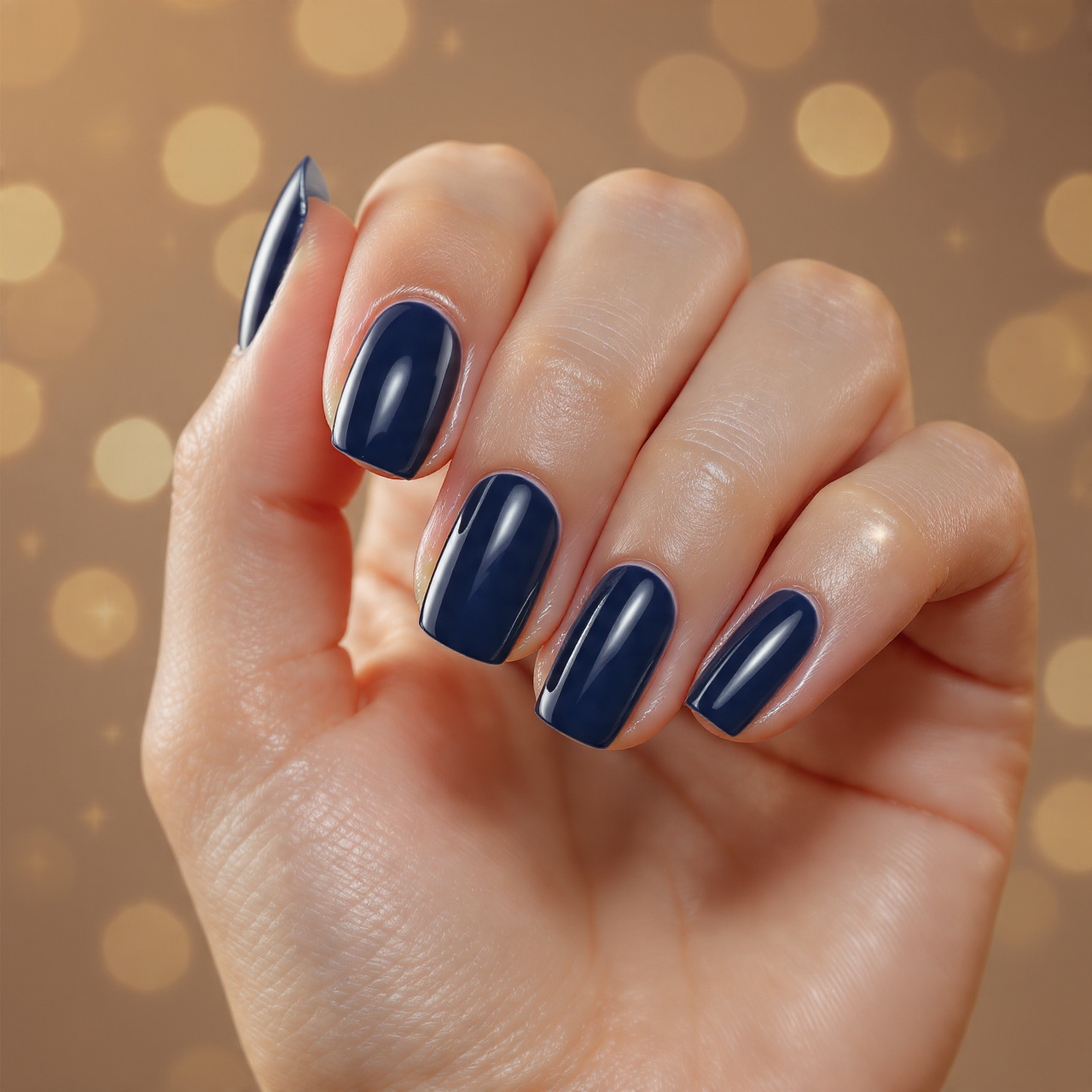 Short Dark Blue Nails