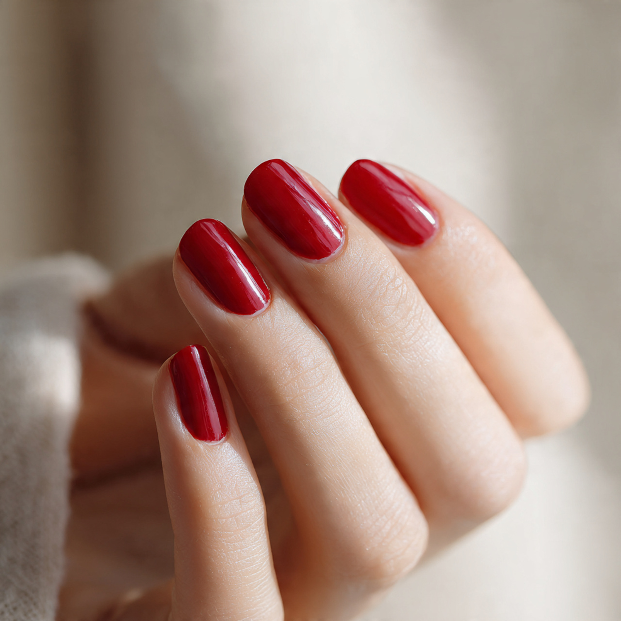 Short Red Nails Design