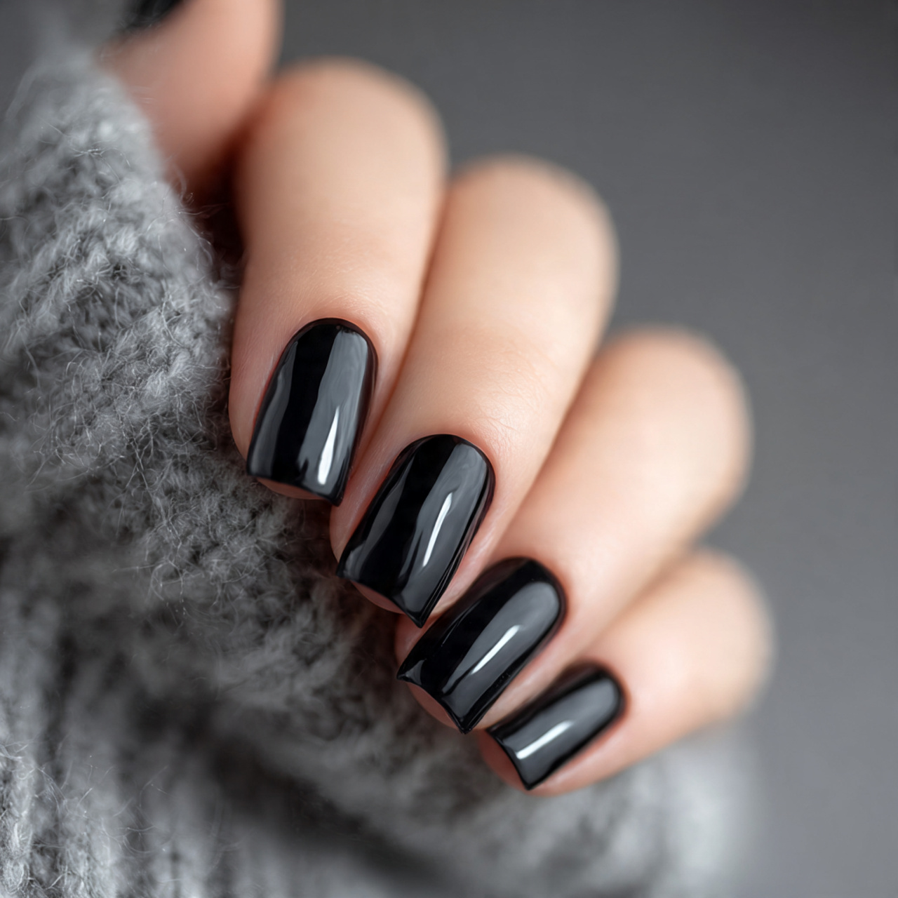 Short Black Nails: 15 Chic Designs You’ll Absolutely Love 11 Square Short Black Nails