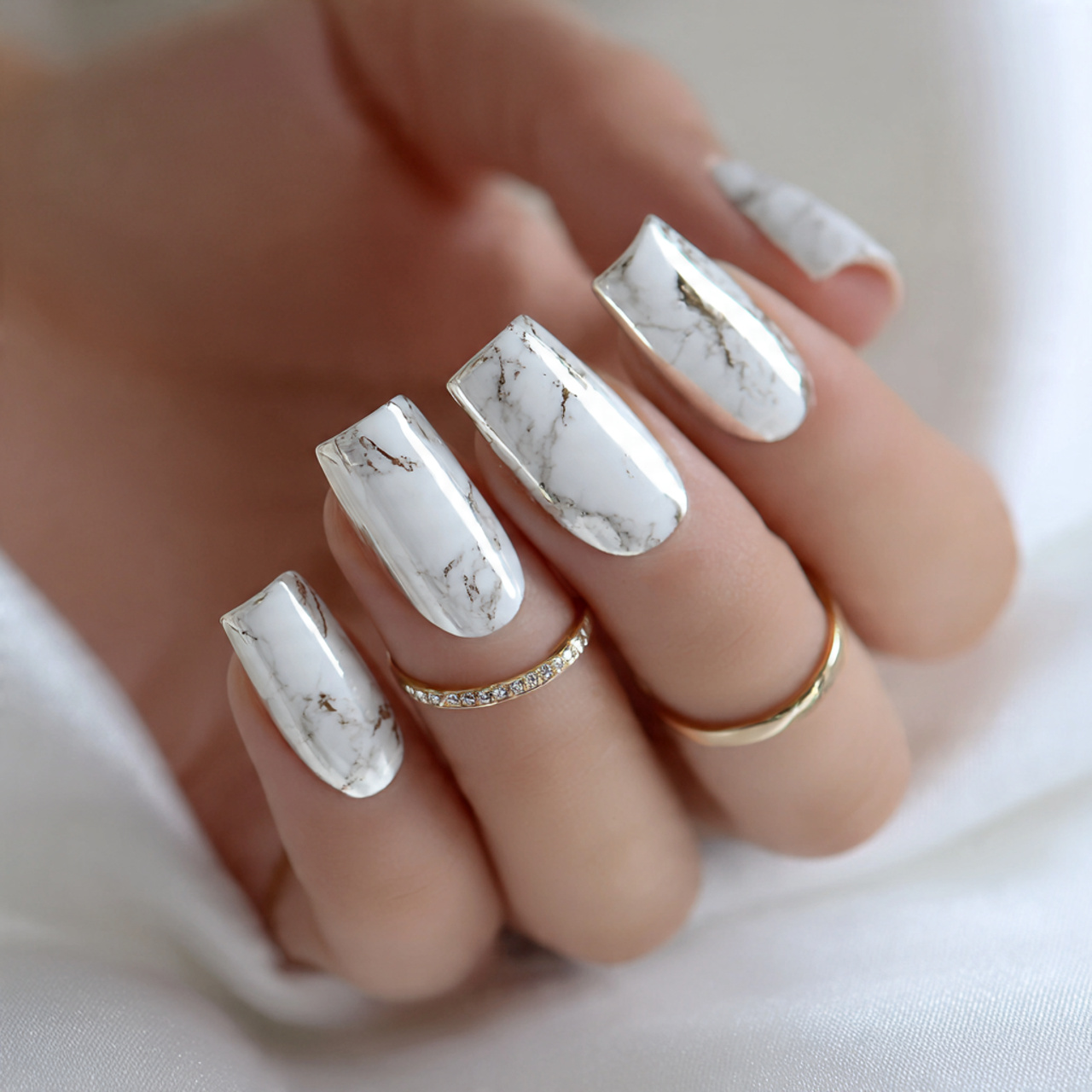 White Chrome Nails: 17 Stunning Styles to Try This Year 7 Square White Chrome Nails