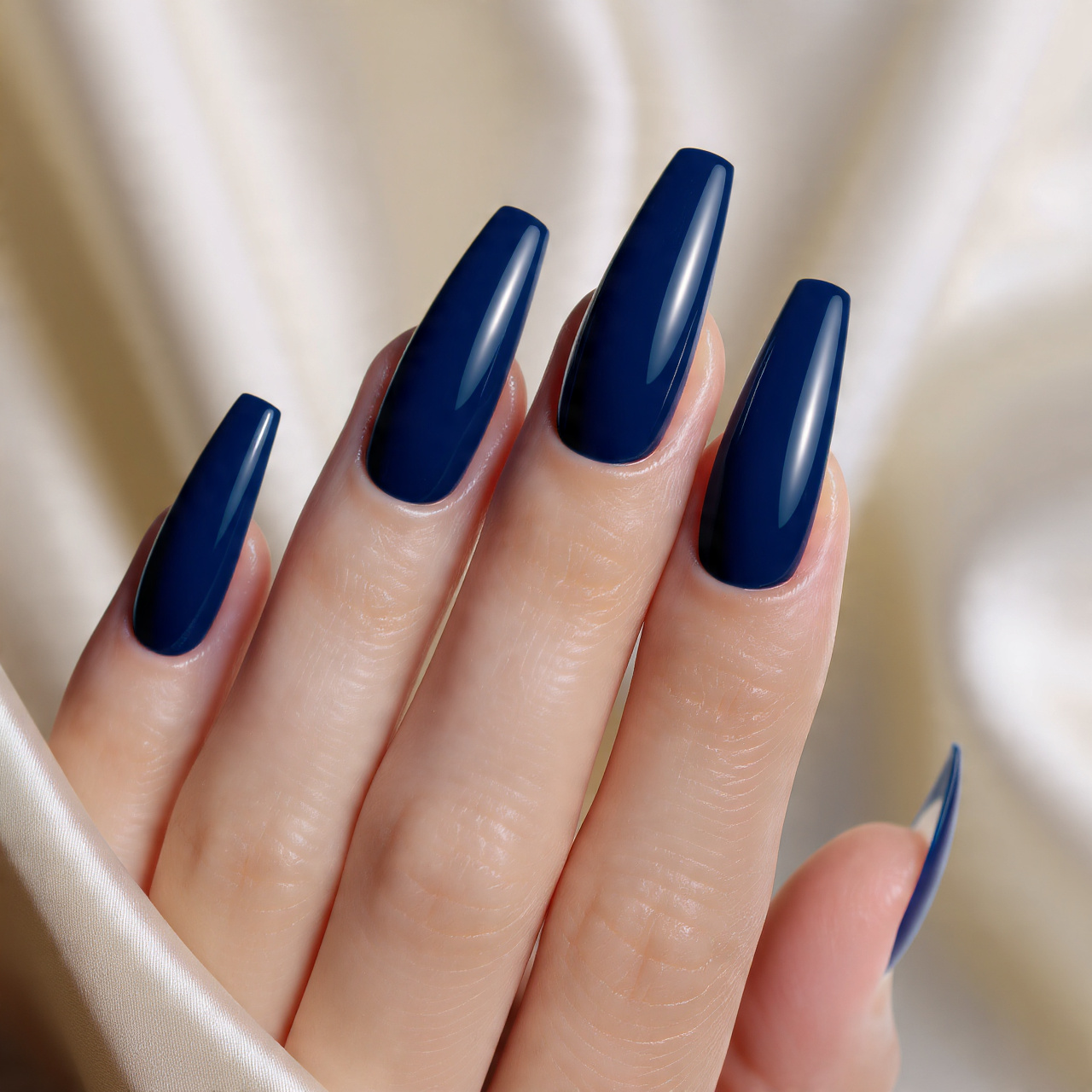 Stiletto Dark Blue Nails
