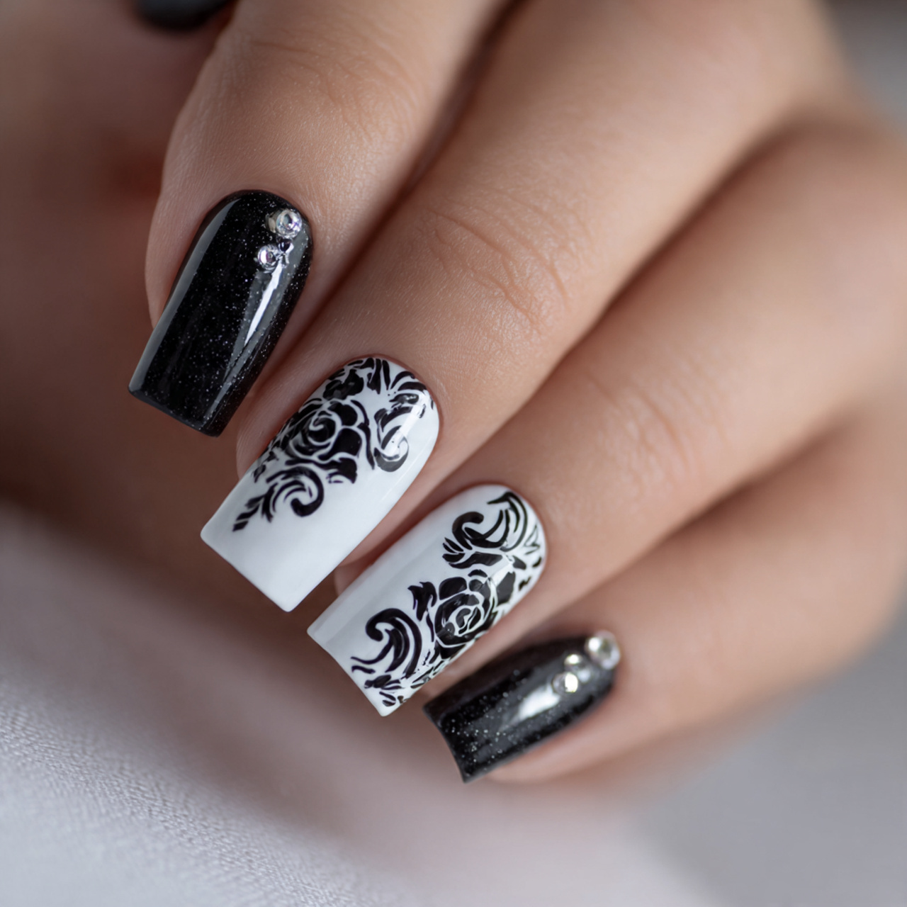 Trending Black And White Nails Art Ideas