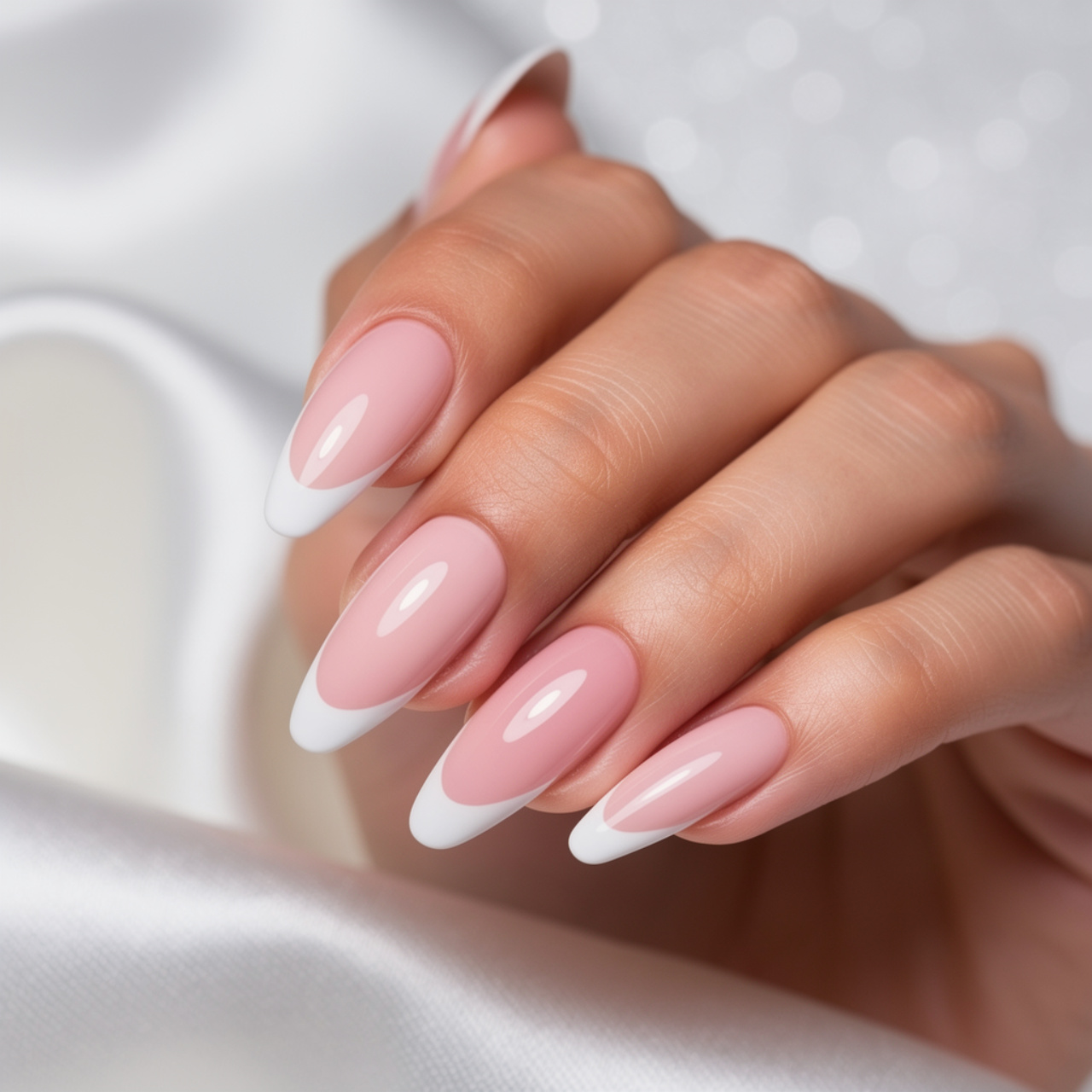 French Tip Almond Nails Designs