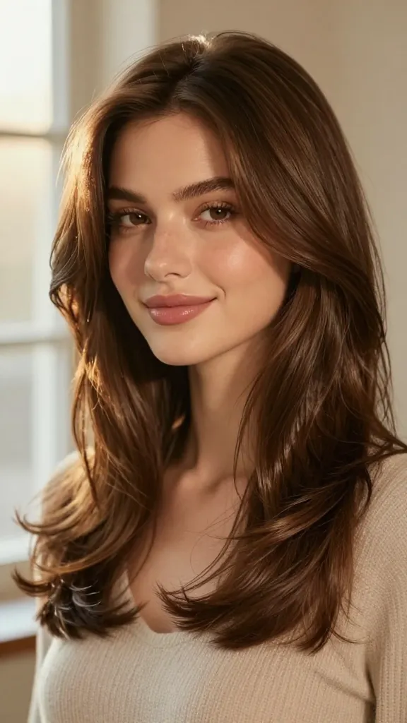 Stunning 18 Face Framing Layers Haircut for a Young Woman 2 Item 1