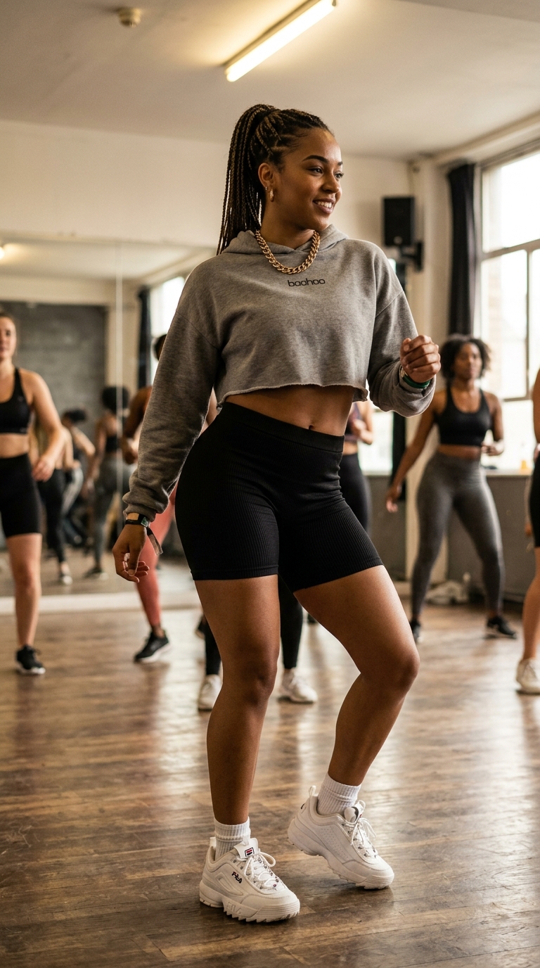 Dancehall outfit crop hoodie