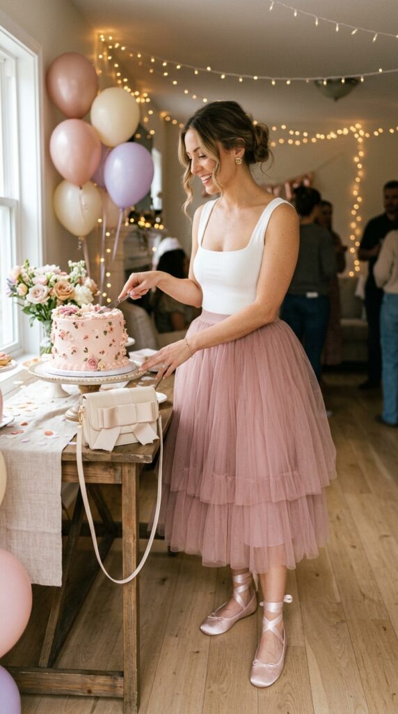 Viral 18 Birthday Outfit Ideas for Women You’Ll Love 19 Tulle skirt whimsical cake cutting